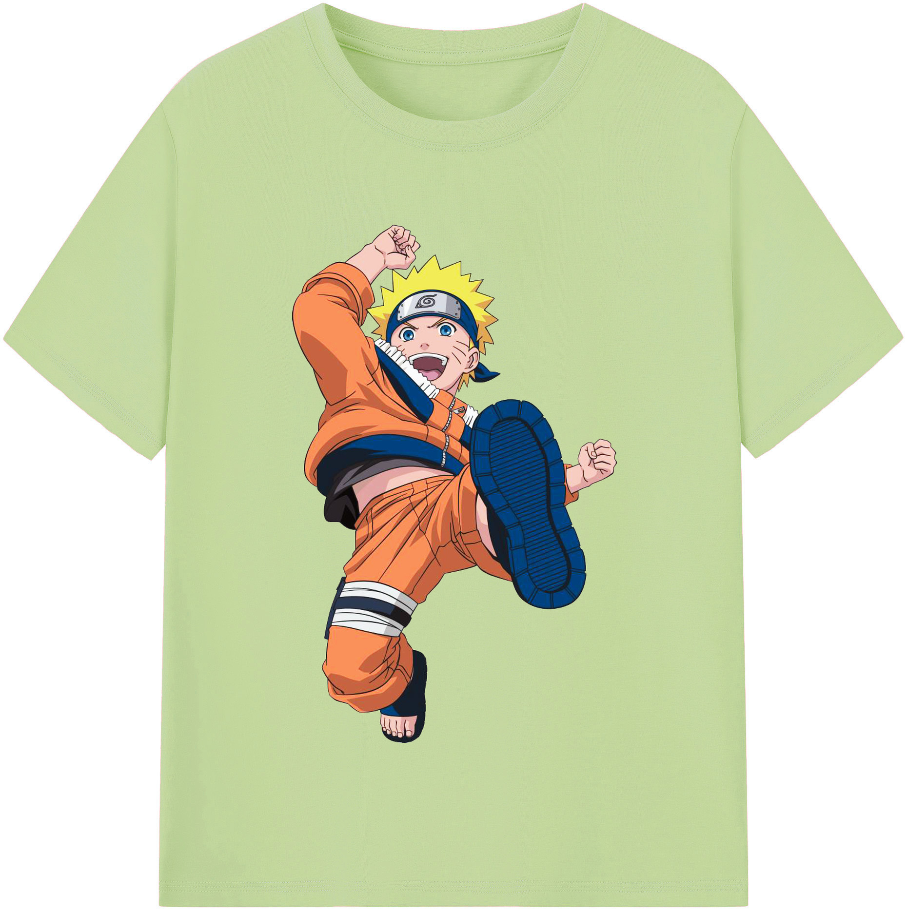 （画像用） NARUTO -ナルト- うずまき ナルト Uzumaki Naruto 綿100％半袖Tシャツ（フロントプリント）